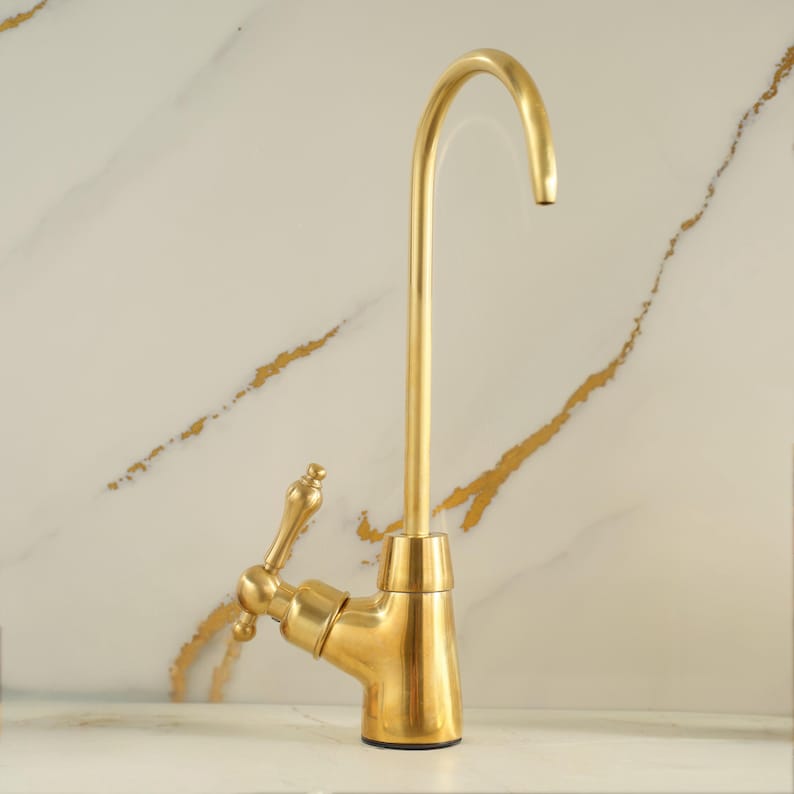 Unlacquered Brass Single Hole Faucet: Solid Brass Beverage Tap