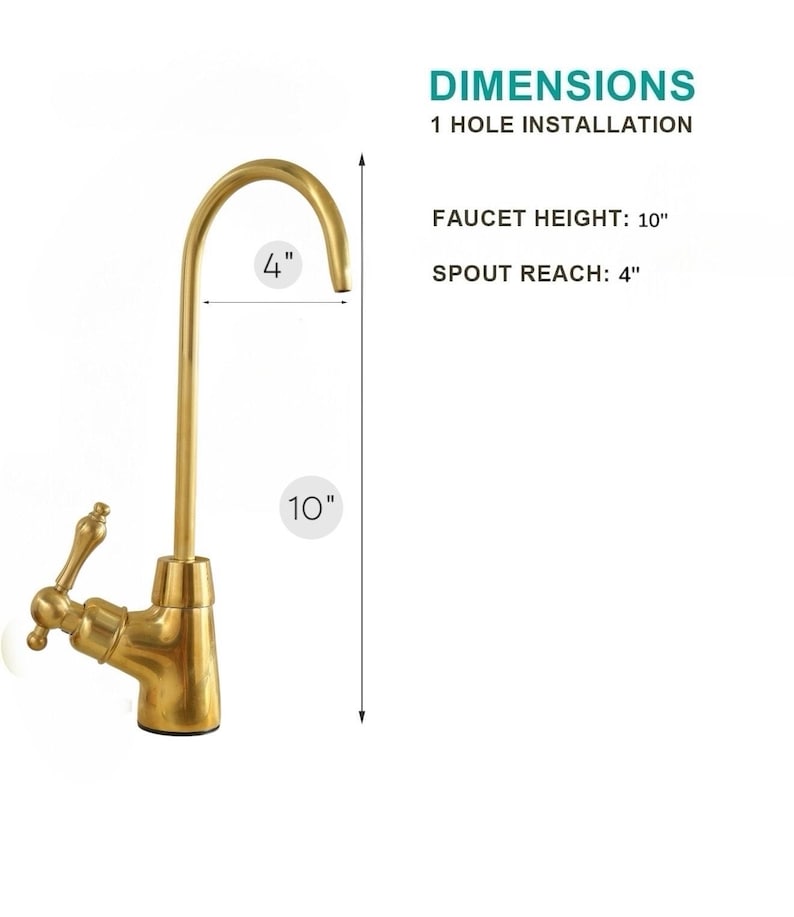 Unlacquered Brass Single Hole Faucet: Solid Brass Beverage Tap