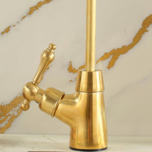 Unlacquered Brass Single Hole Faucet: Solid Brass Beverage Tap